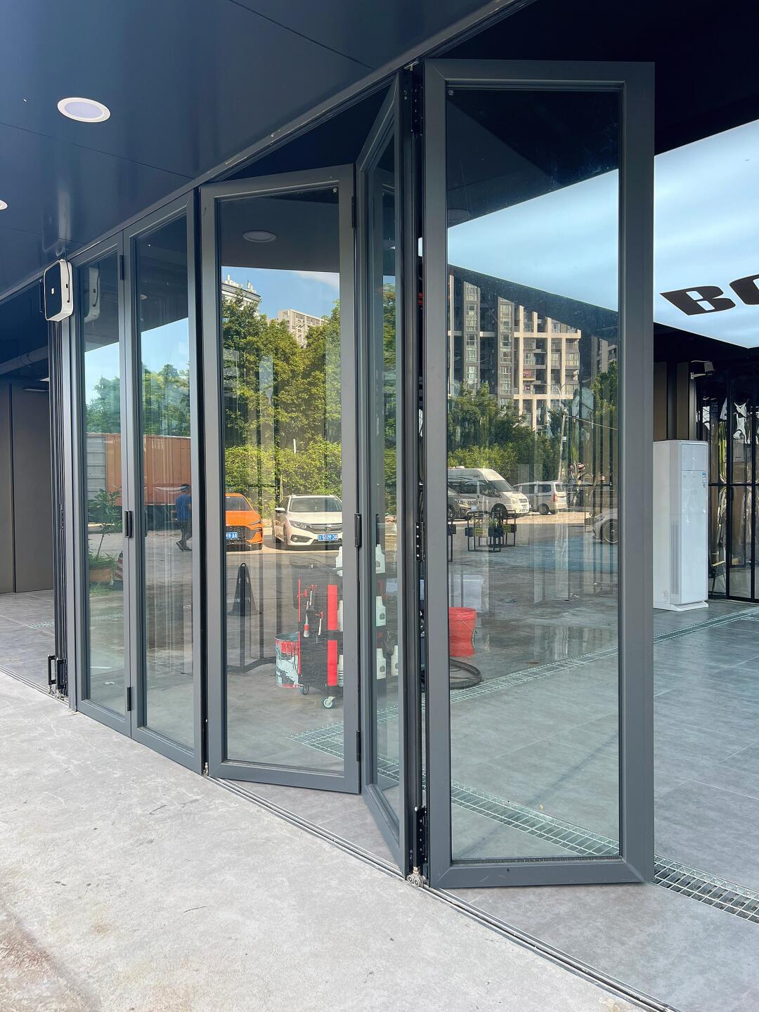 Aluminum folding doors